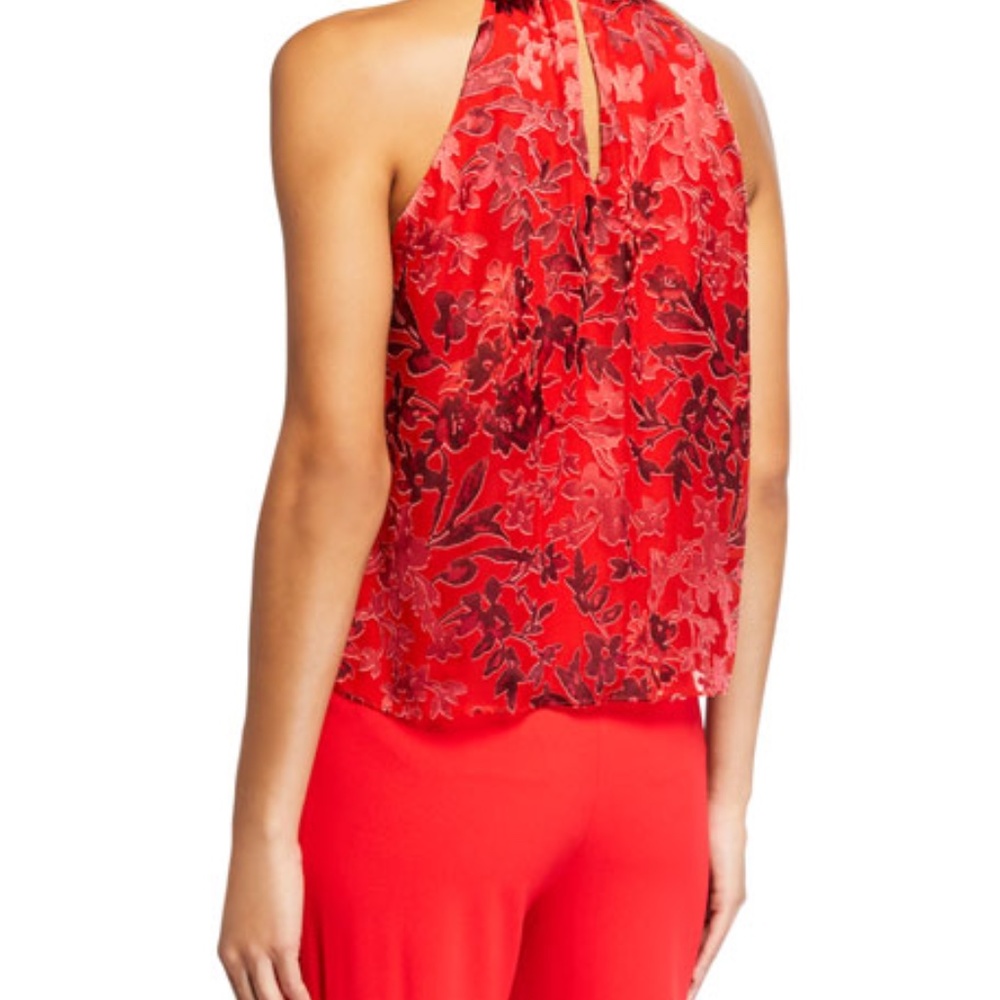 Alice And Olivia Ingrid Floral Print Halter Top/Bl - Picture 2 of 5